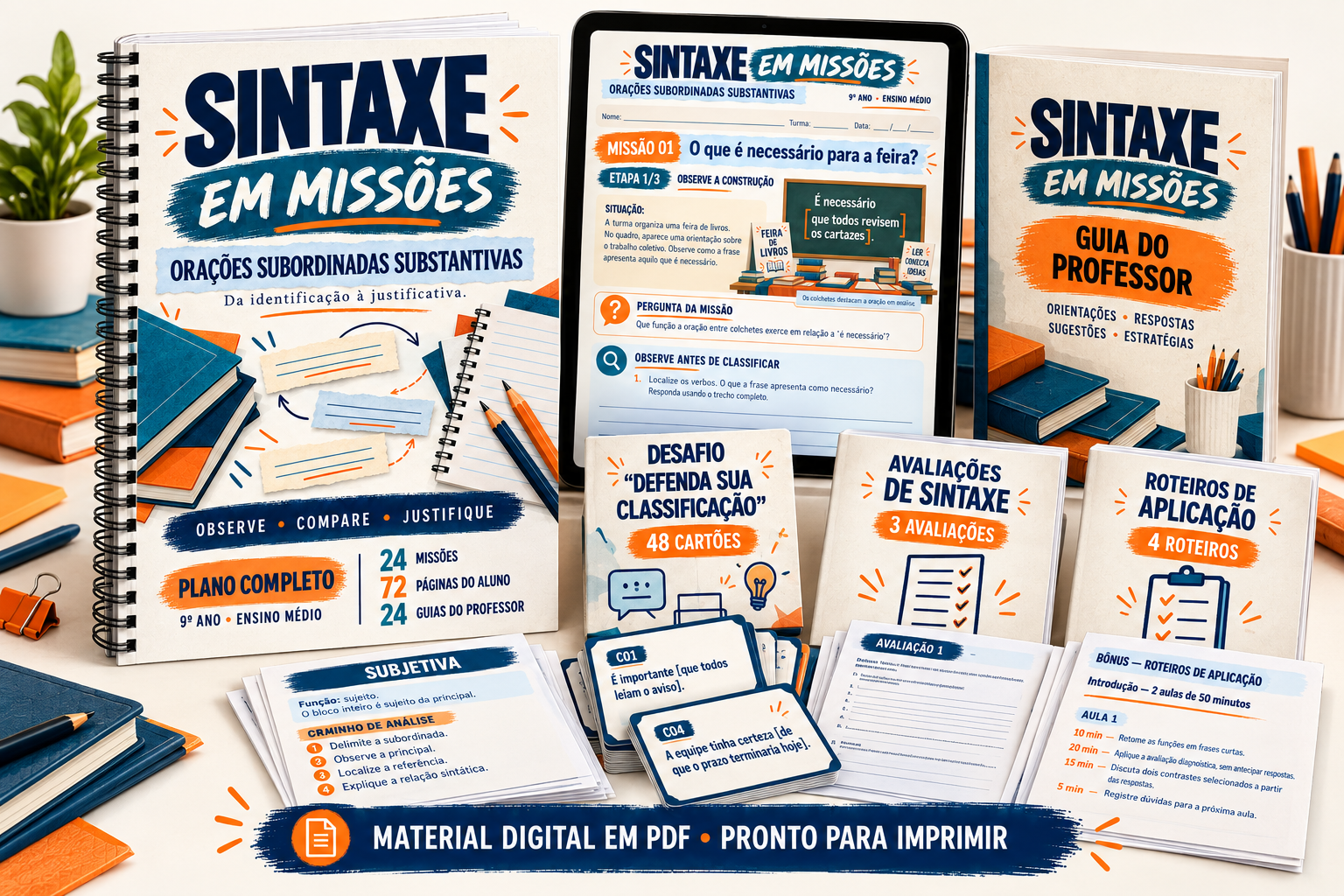 Mockup do material Sintaxe em Missões